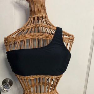 Black one shoulder bikini top